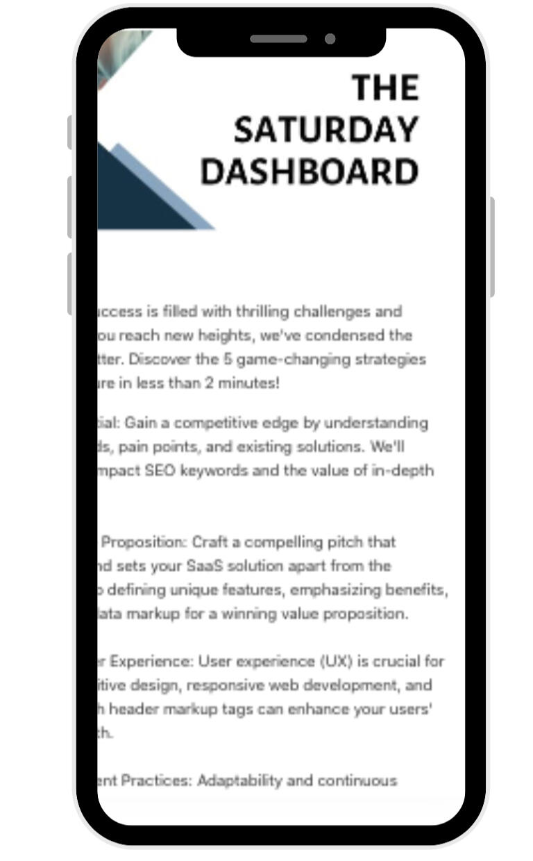 Viewing tips for veterinary practices from The Saturday Wag newsletter on an iphone